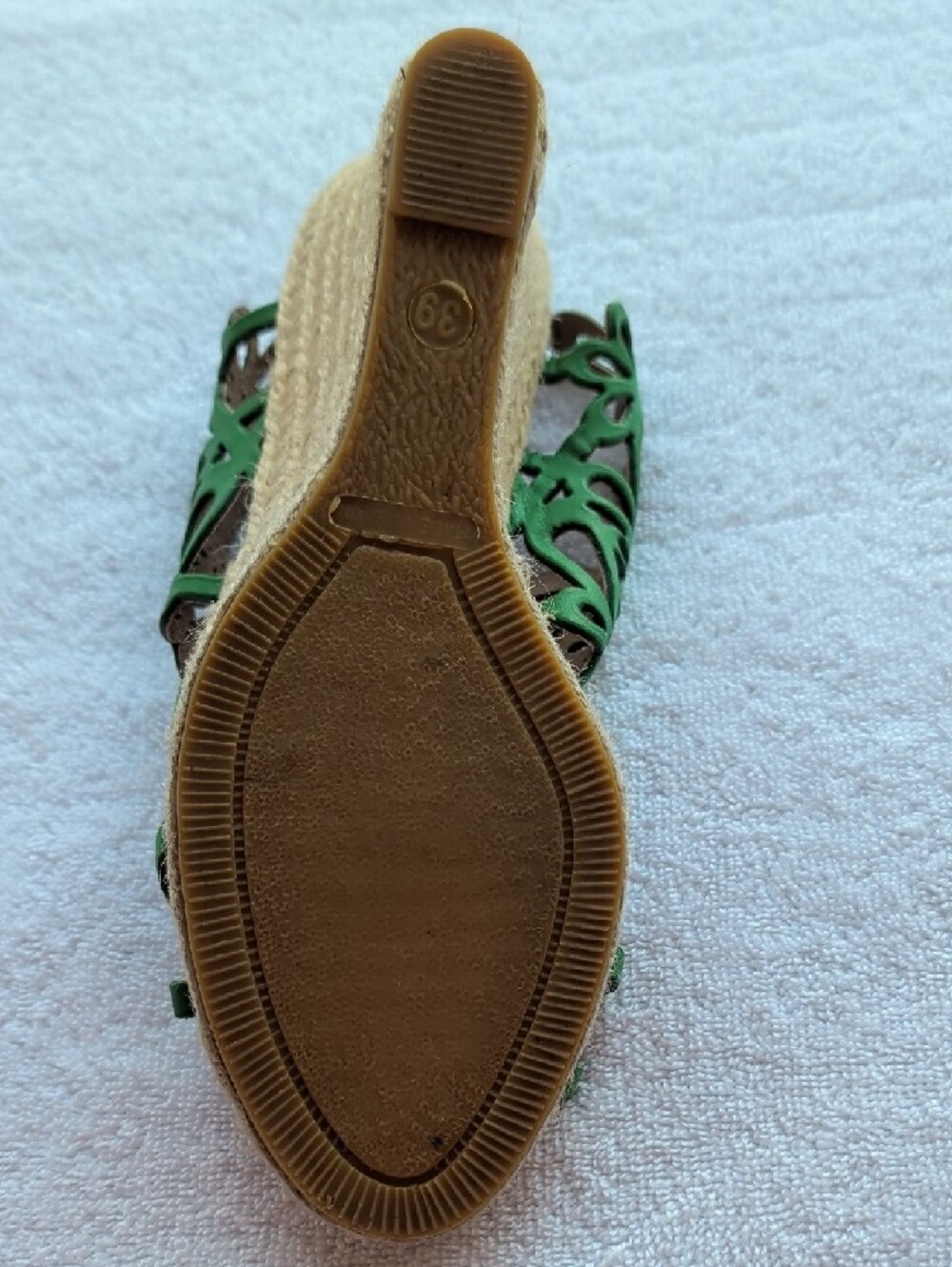 Eric Michael Jillian kelly green laser cut floral pattern wedge espadrilles - Picture 5 of 8